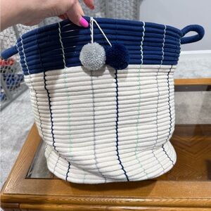 Pillowfort Large Storage Basket Navy - Pillowfort with Pom Tassels